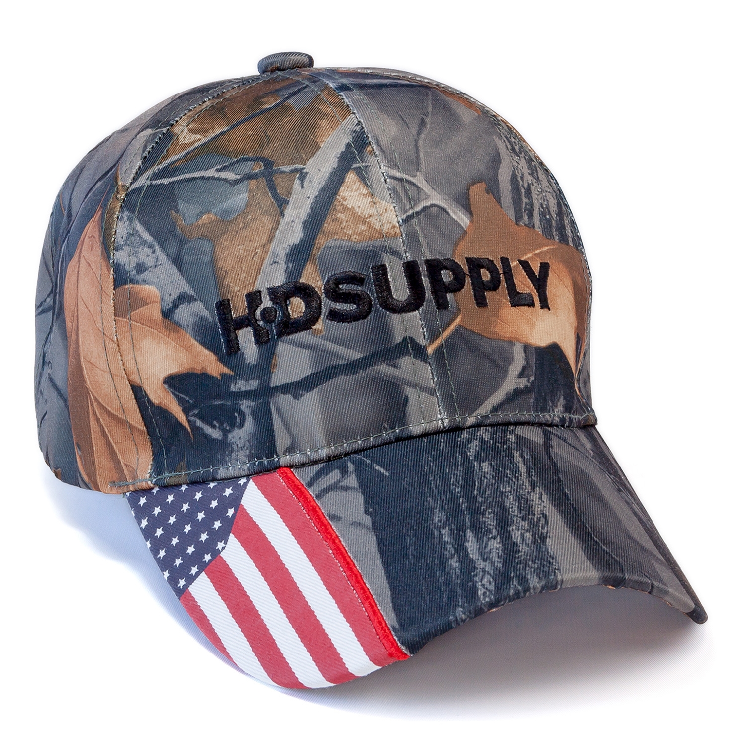 HD Supply Branded Merchandise Store CAMO CAP WITH AMERICAN FLAG