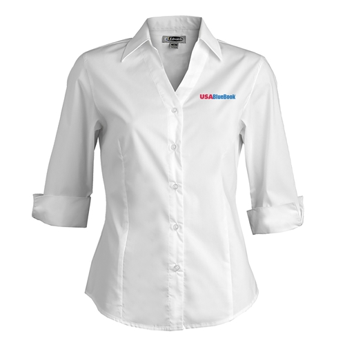 LADIES V-NECK STRETCH 3/4 SLEEVE BLOUSE