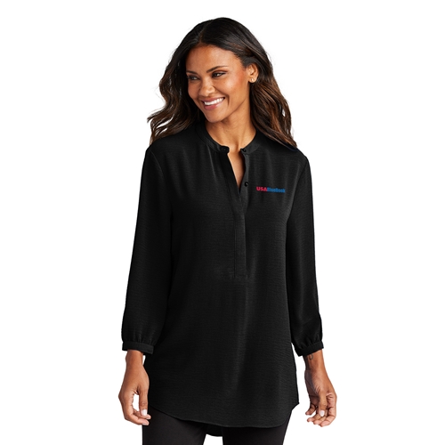 LADIES 3/4 SLEEVE TEXTURED CREPE TUNIC