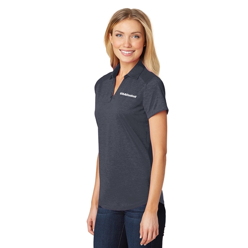 LADIES DIGI HEATHER PERFORMANCE POLO
