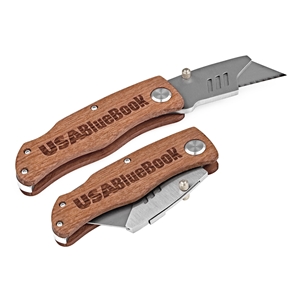 4" DISTINCT WOOD HANDLE UTILITY KNIFE