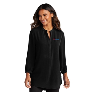 LADIES 3/4 SLEEVE TEXTURED CREPE TUNIC