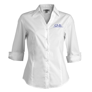 LADIES V-NECK STRETCH 3/4 SLEEVE BLOUSE