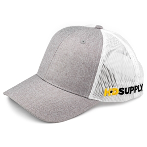 GREY HEATHERED POLY TWILL MESH BACK CAP