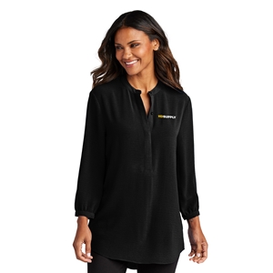 LADIES 3/4 SLEEVE TEXTURED CREPE TUNIC